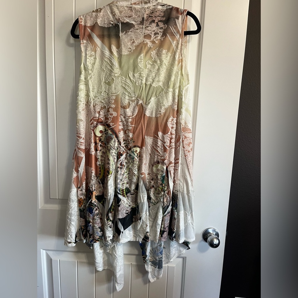 Aris Multi-Color Floral Lace-Overlay Sleeveless Cardigan